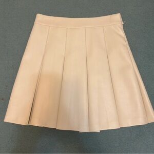 NEW Oak + Fort Pleated Leather Mini Skirt